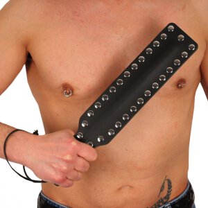 Paddle en cuir - 37 rivets métalliques - 38cm X...
