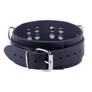 Ultra Black Leather Collar