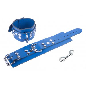Ultra Blue Leather Handcuffs