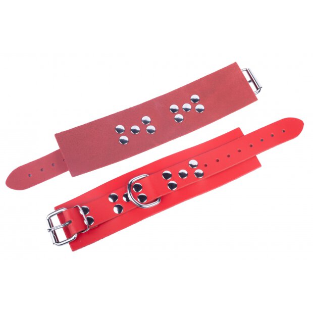 Ultra Red Leather Handcuffs