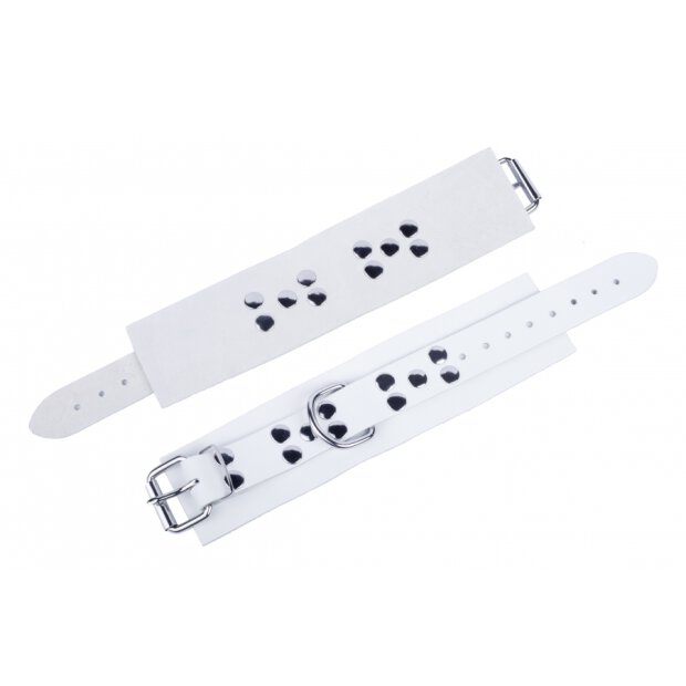Ultra White Leather Handcuffs