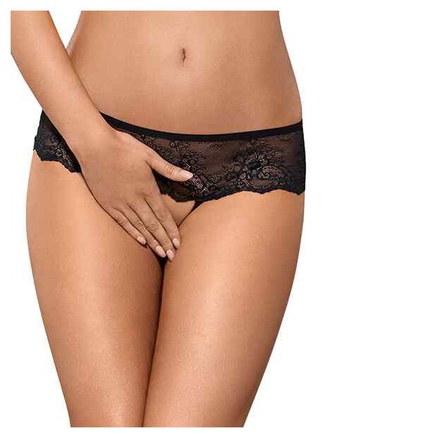 Obsessive Merossa Crotchless Panties Black S - 2XL