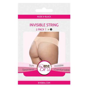 Bye Bra Invisible Thong (Natur & Black 2-Pack) S - XL