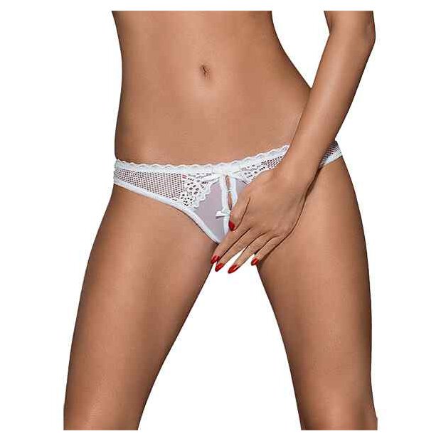 Obsessive Alabastra Crotchless Tanga White S - XL