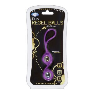 Duo Kegel Balls With Sleeve - Purple & Silver