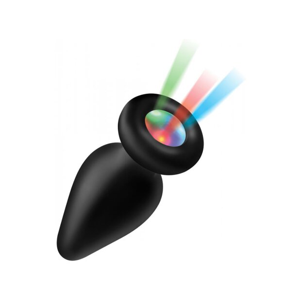 Booty Sparks Silicone Light-Up Small Anal Plug - Black 2,8 cm