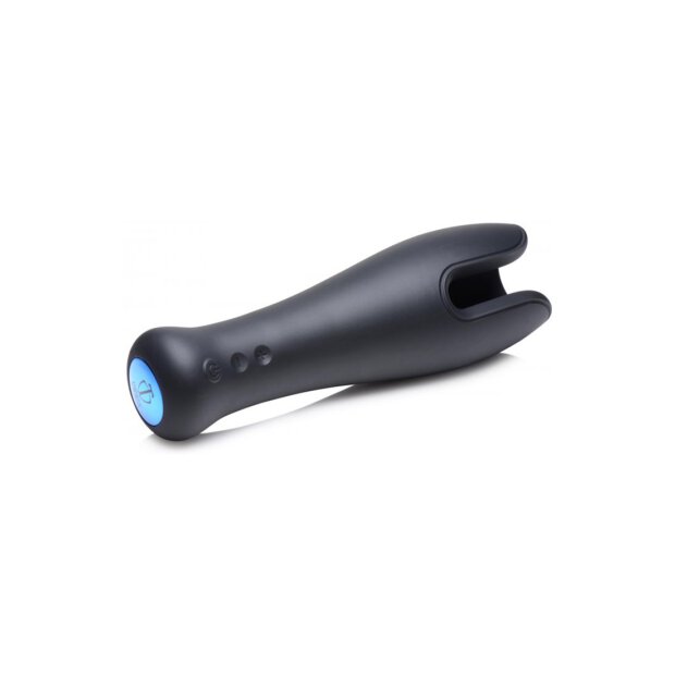 10X Vibrating Silicone Stroker - Black