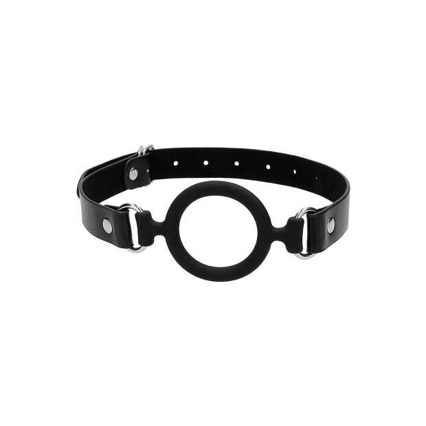 Silicone Ring Gag - With Adjustable Bonded Leather Straps