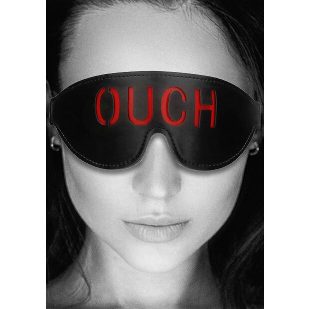 Bonded Leather Eye-Mask "Ouch" - With Elastic Straps