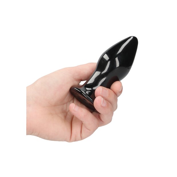 Stretchy - Glass Vibrator - With Suction Cup and Remote - Rechargeable - 10 Speed - Black