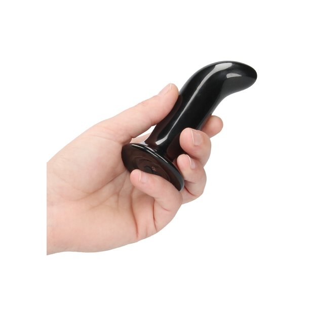 Prickly - Glass Vibrator - With Suction Cup and Remote - Rechargeable - 10 Speed - Black