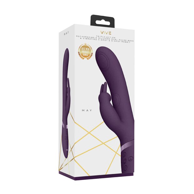 May - Dual Pulse-Wave & Vibrating C-Spot & G-Spot Rabbit - Purple