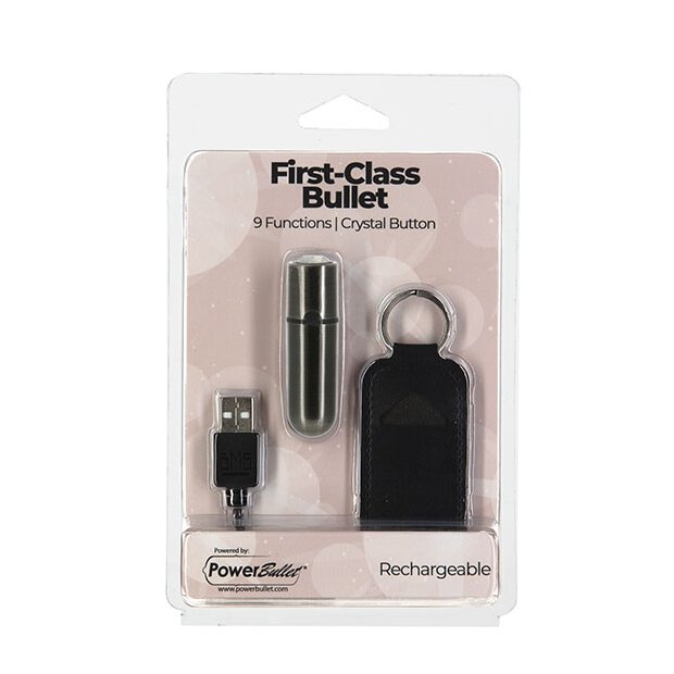 PowerBullet First Class Mini Bulllet with Crystal 9 Function Gun Metal