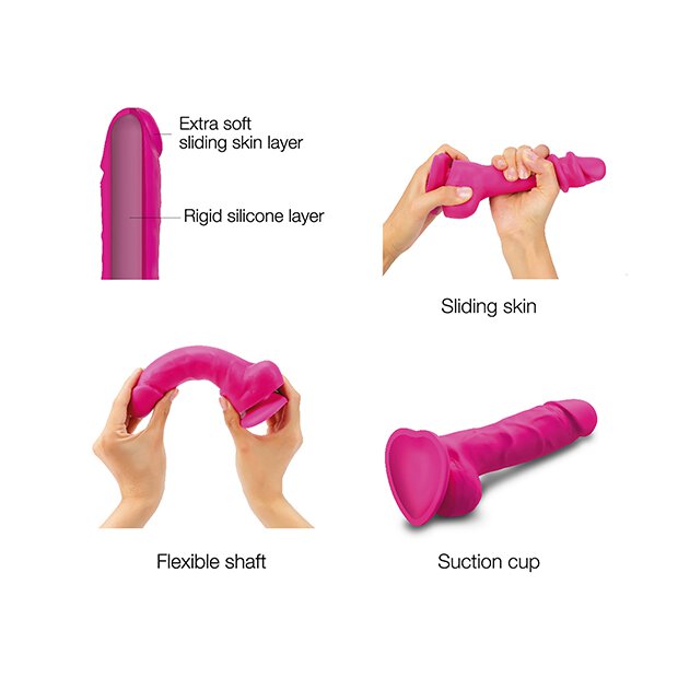 Strap-On-Me Sliding Skin Realistic Dildo Fuchsia M 13,4