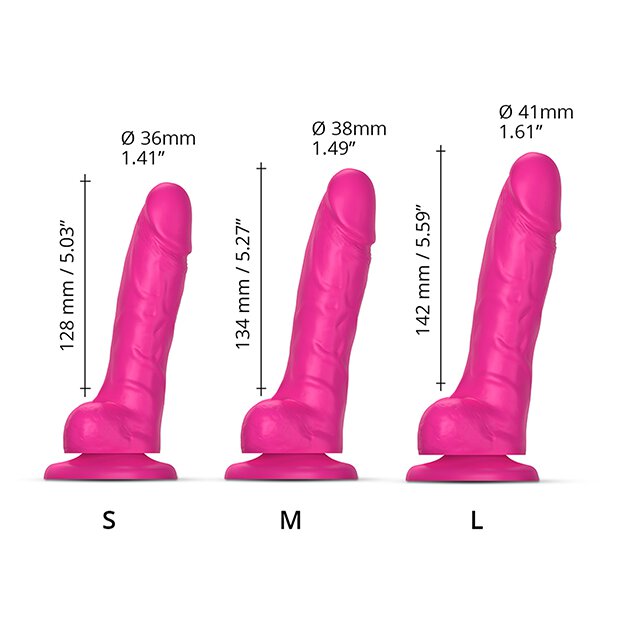 Strap-On-Me Sliding Skin Realistic Dildo Fuchsia M 13,4
