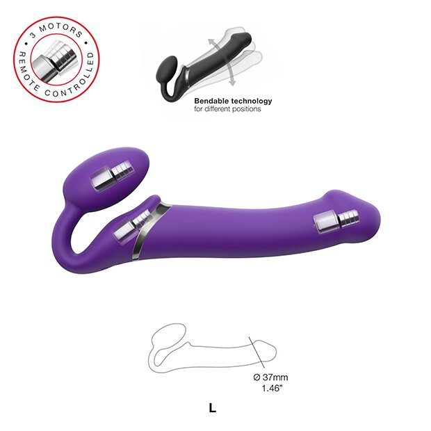Strap-On-Me Vibrating Bendable Strap-On L Purple