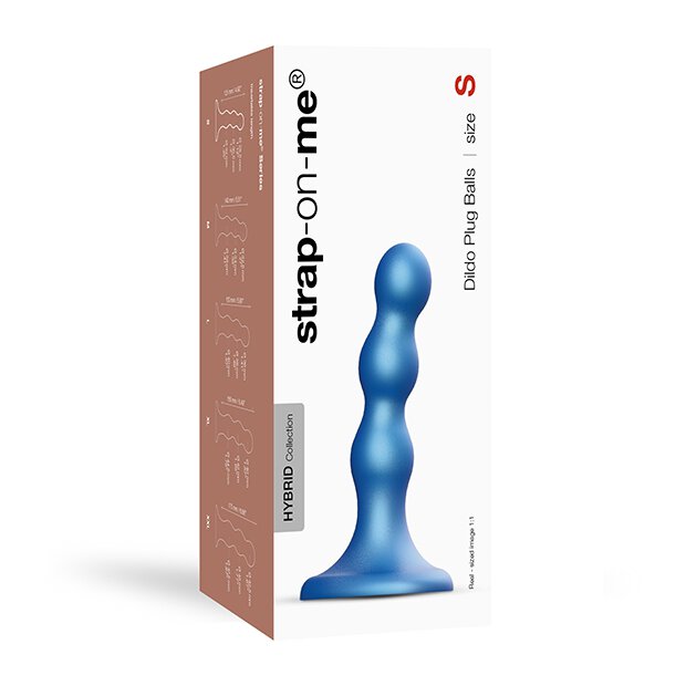 Strap-On-Me Dildo Plug Balls Metallic Blue S