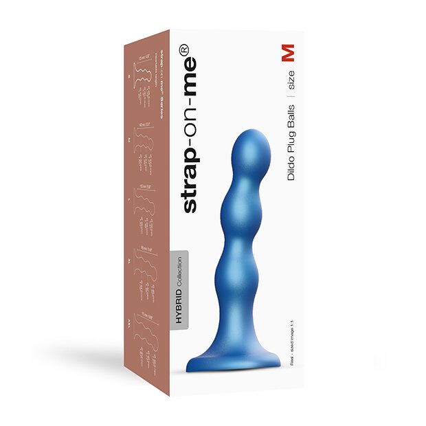 Strap-On-Me Dildo Plug Balls Metallic Blue M
