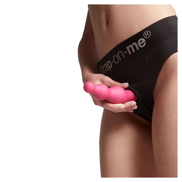 Strap-On-Me Dildo Plug Beads Metallic Raspberry Pink M