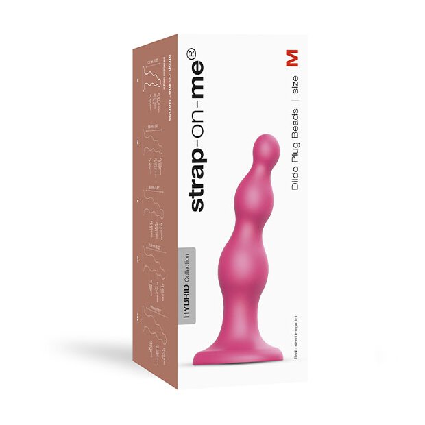 Strap-On-Me Dildo Plug Beads Metallic Raspberry Pink M