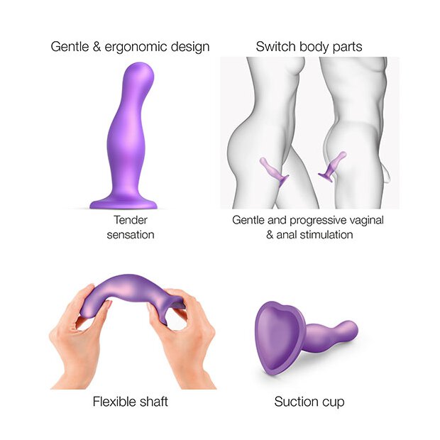 Strap-On-Me Dildo Plug Curvy Metallic Purple S
