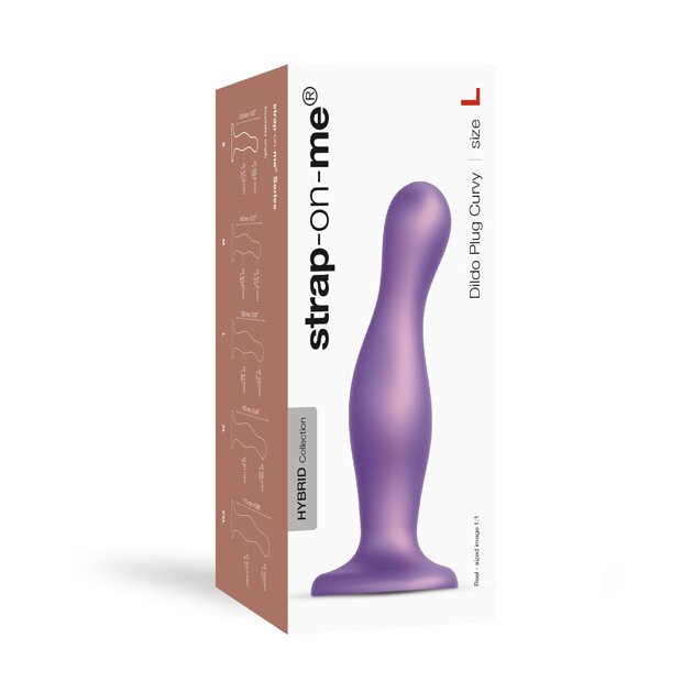 Strap-On-Me Dildo Plug Curvy Metallic Purple L