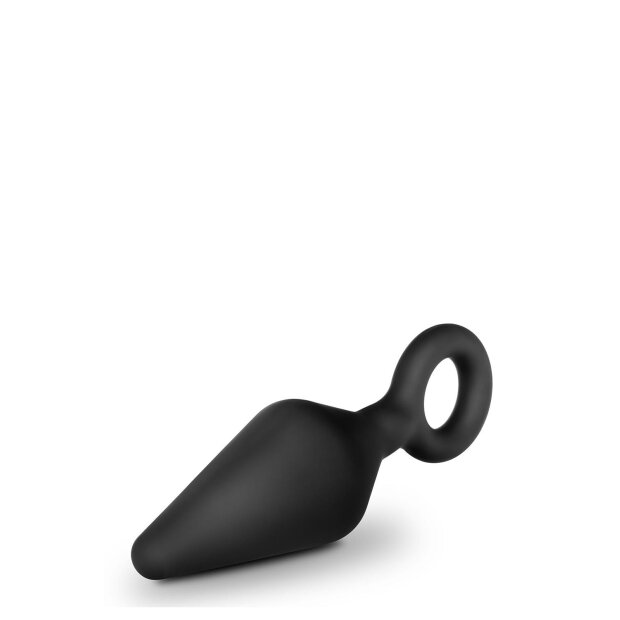Anal Adventures Platinum Silicone Loop Plug Large Black - 3,8 cm