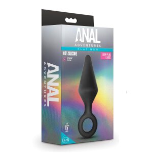 Anal Adventures Platinum Silicone Loop Plug Large Black -...