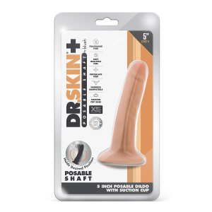 Dr. Skin Plus 5 Inch Posable Dildo Vanilla - 13,9 cm