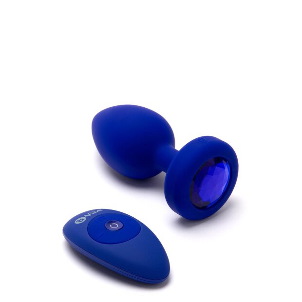 B-Vibe Vibrating Jewel Plug L/Xl Navy - 4,5 cm