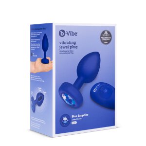 B-Vibe Vibrating Jewel Plug L/Xl Navy - 4,5 cm