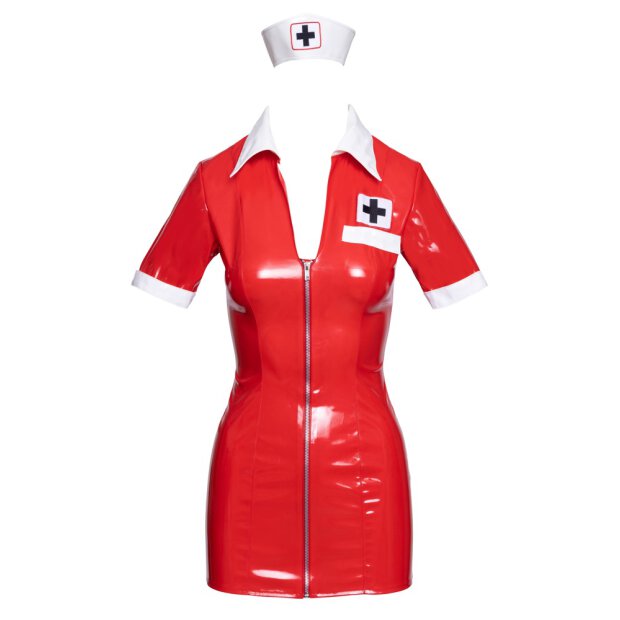 Lack Krankenschwester rot S  - 2XL