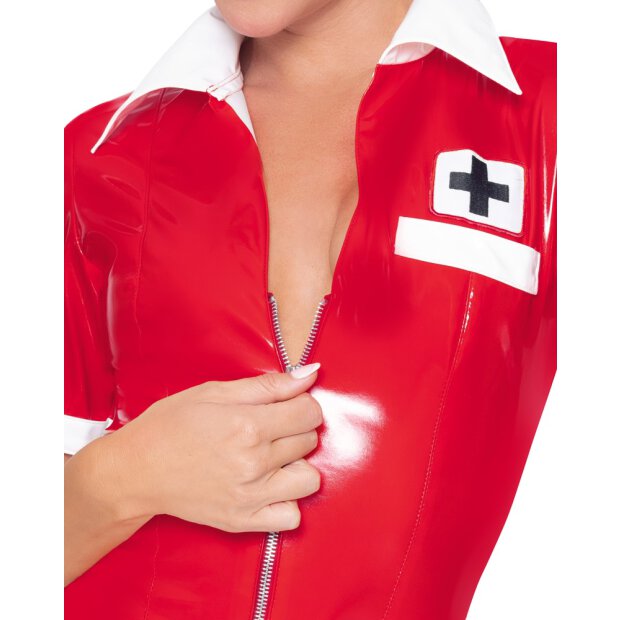 Lack Krankenschwester rot S  - 2XL