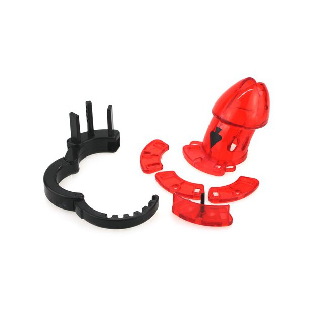 Adjustable Male Cock Cuff Chastity Device - Red