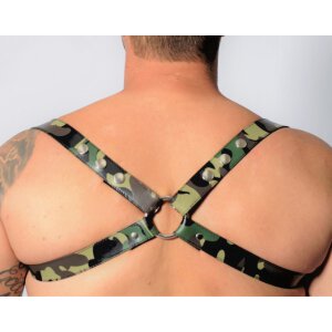 Camouflage Leather Harness - Acc. Chrome - Cross - The...