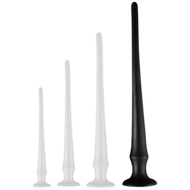 Long Tail PVC Butt Plug With Scale Black  XL 60 x 6,5cm