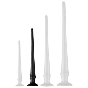 Long Tail PVC Butt Plug With Scale  Black M 40 x 4,5cm