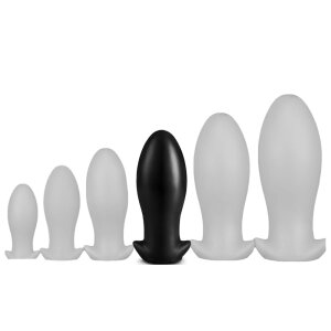 Dragon Egg Soft Silicone Butt Plug Black XL 21 x 7,5cm