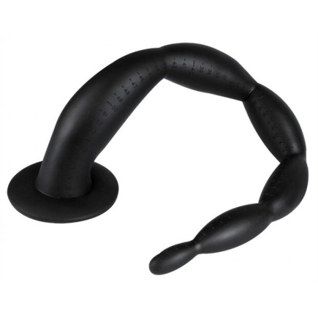 Long Dildo Scale Beads S 30 x 3cm Black
