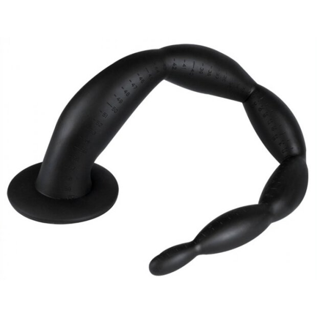 Long Dildo Scale Beads M 40 x 4cm Black