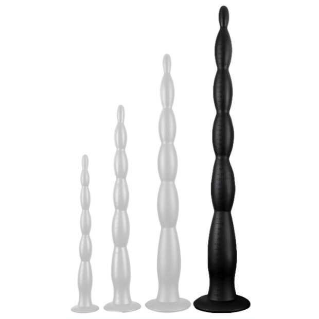Long Dildo Scale Beads XL 60 x 6cm Black