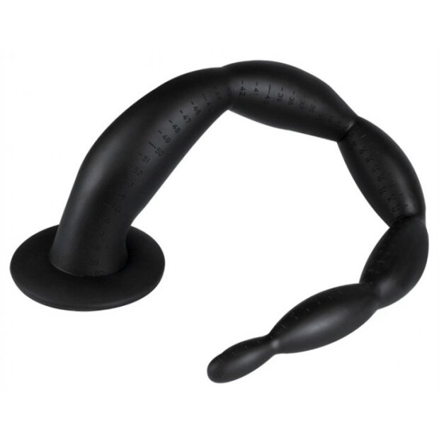 Long Dildo Scale Beads XL 60 x 6cm Black