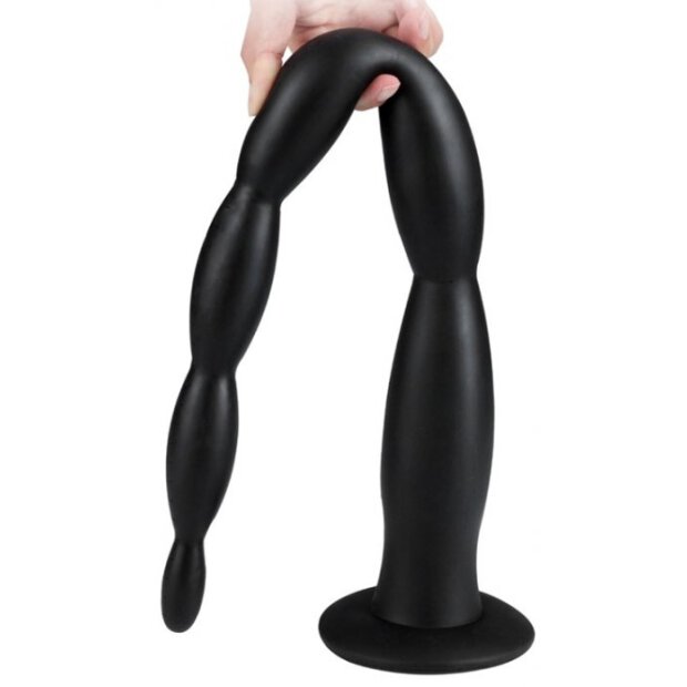 Long Dildo Scale Beads XL 60 x 6cm Black
