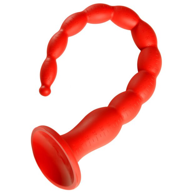 Long Stretch Worm Dildo N°2 40 x 4cm Red