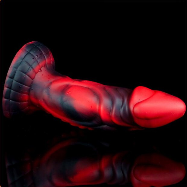 Dildo monster Squax 18 x 5.5cm Black-Red