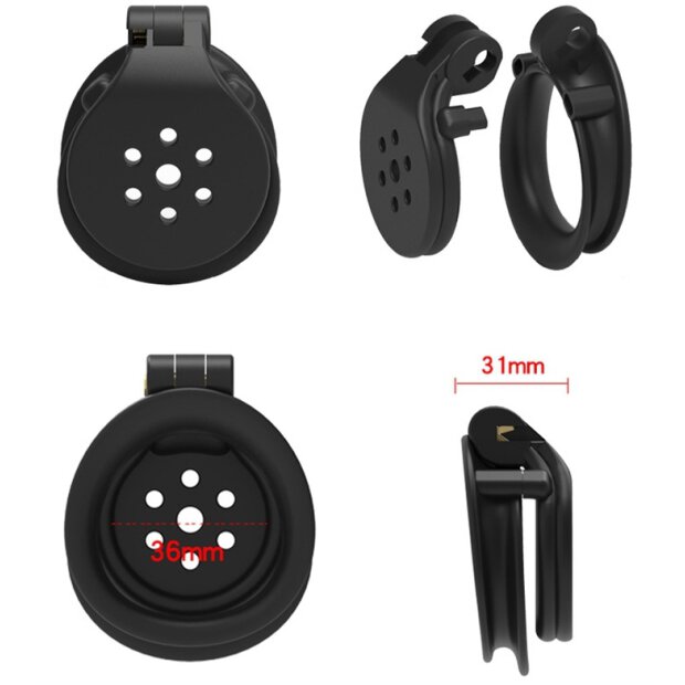 Flat Zone Chastity Cage 2.5 cm Black