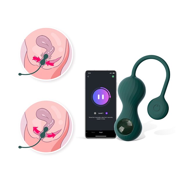 Magic Motion Crystal Duo Smart Kegel Vibrator with Weight Set