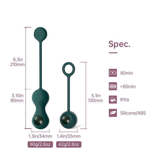 Magic Motion Crystal Duo Smart Kegel Vibrator with Weight Set