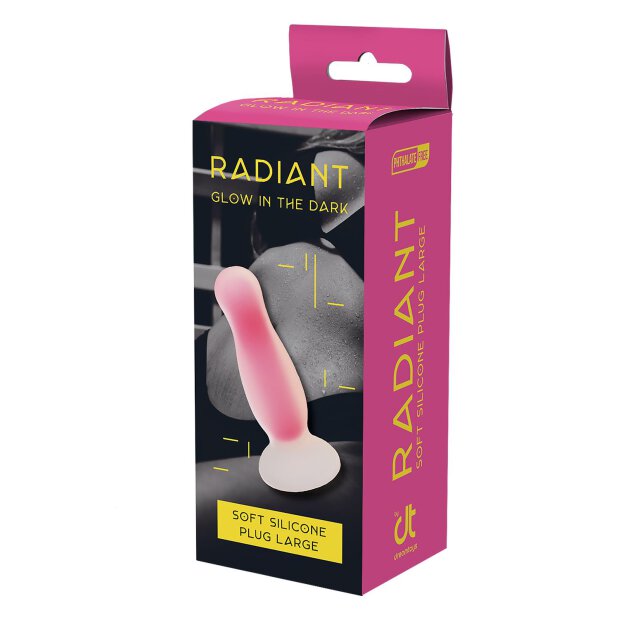 Radiant Soft Silicone Glow In The Dark Plug Large Pink - 3,5 cm