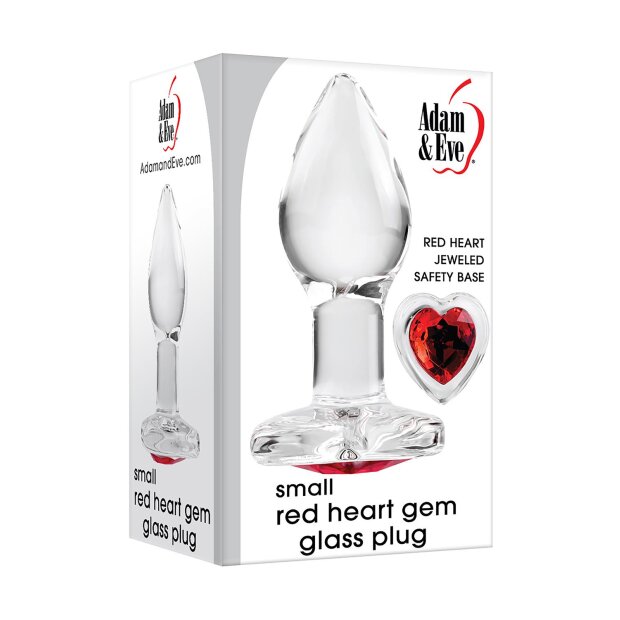 Adam Et Eve Red Heart Gem Glass Plug Small 3,9cm
